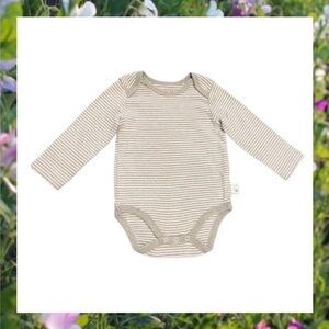 Burt's Bees Baby Olive Striped Bodysuit